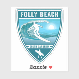 Adesivo Surf Folly Beach Carolina do Sul