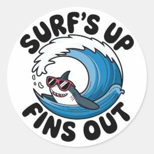 Adesivo Surf para cima, multas para fora - Design de surfe