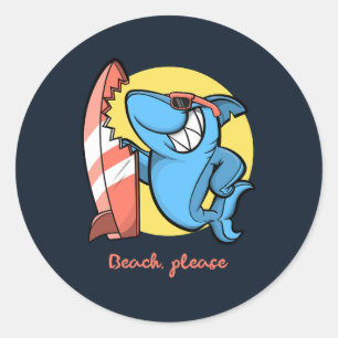 Adesivo Surf Shark Beach, por favor