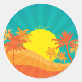 Adesivo Surf tropical de Sunset Beach design