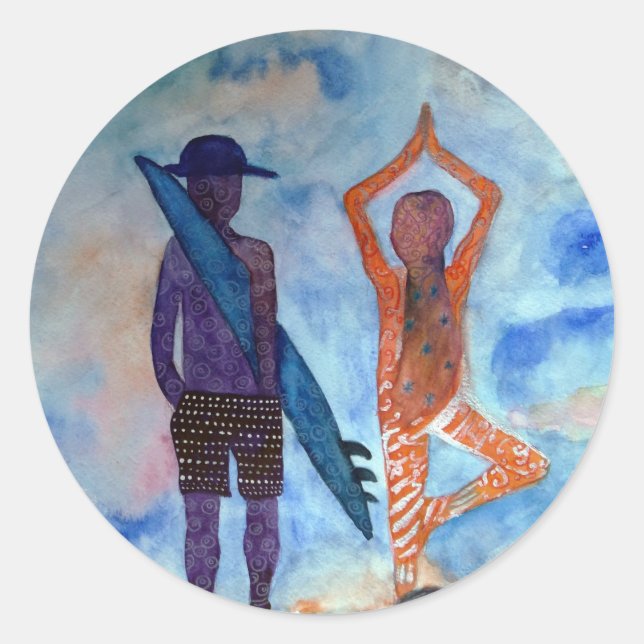 Adesivo Surf Yoga Summer Sticker (Frente)