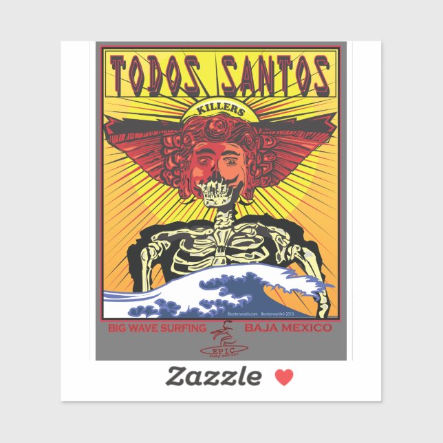 ADESIVO SURFAÇÃO DE TOTOS SANTOS BAJA CALIFÓRNIA MÉXICO (Folha)