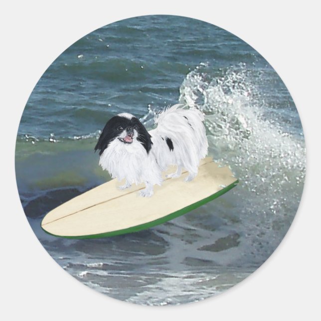 Adesivo Surfando Chin Japonês (Frente)