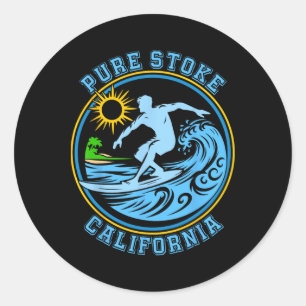 Adesivo Surfando em Stoke Puro Califórnia Cool Gráfico Ret