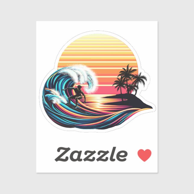 Adesivo Surfar no Sunset (Folha)
