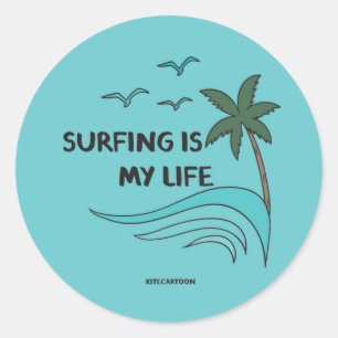 Adesivo Surfar/Surf - Surfar é minha vida
