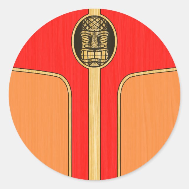 Adesivo Surfboard Retro Tiki (Frente)