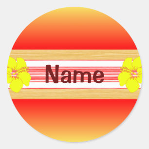 Adesivo Surfboard Vermelha do Hibiscus Havaiano