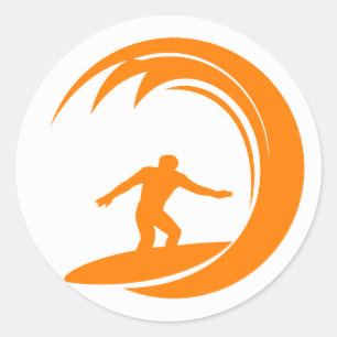 Adesivo Surfe em Laranja e Branco