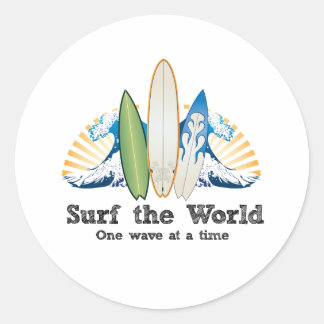 Adesivo Surfe o mundo, uma onda de cada vez