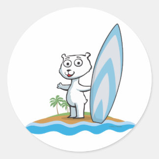 Adesivo Surfer de Urso Polar