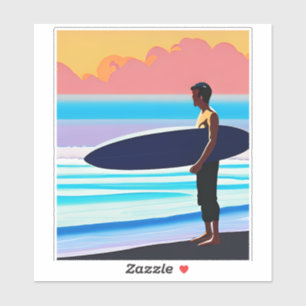 Adesivo Surfer em uma praia no Sunset