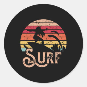 Adesivo Surfer Girl Retro Vintage Surfboard