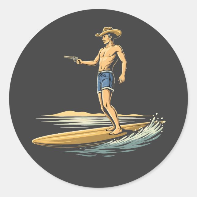 Adesivo Surfing Cowboy (Frente)
