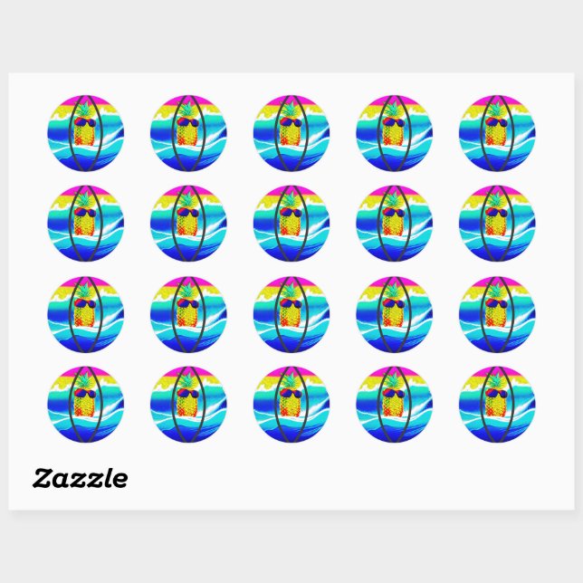 ADESIVO SURFING PINEAPPLE BEACH BALL (Folha)