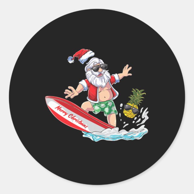 Adesivo Surfing Santa Beach Holiday Plams Christmas In Jul (Frente)