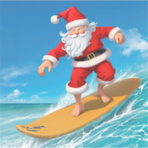 Adesivo Surfing Santa Claus