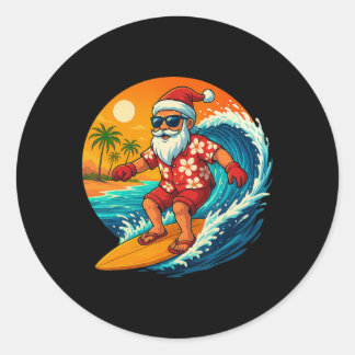 Adesivo Surfing Santa Tropical Christmas Holiday Hawaiian 