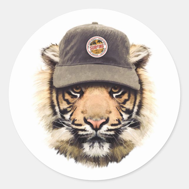 Adesivo Surfing Tiger (Frente)