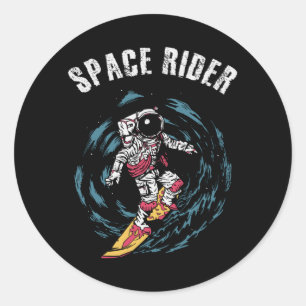 Adesivo Surfista Astronauta Espaço Piloto Surfista