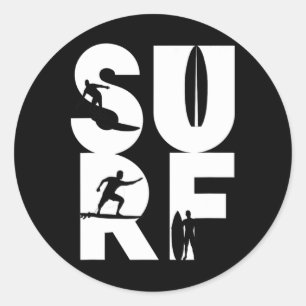 Adesivo Surfista Com Pranchas De Surfe Na Onda De Surfe Pi