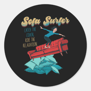 Adesivo Surfista de Sofá Sofá Surfando Preguiça Cochilar P