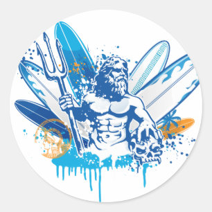 Adesivo surfista do poseidon
