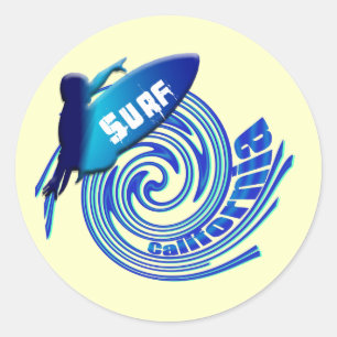 Adesivo Surfistas californianos de Califórnia do surf que