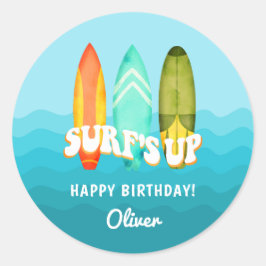 Adesivo Surfs Up Surfboard Aniversário de criança Sticker