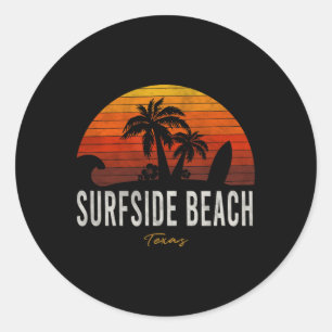 Adesivo Surfside Beach Tx Texas Beach Palms Férias Surf