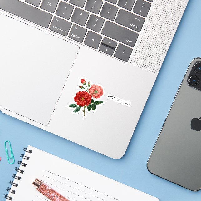 Adesivo Surgimento Floral e Cotação Brilhante (Notebook com iPhone)