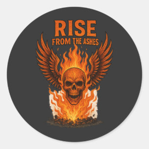 Adesivo Surgir das Ashes - Caveira Flamejante com Fiery