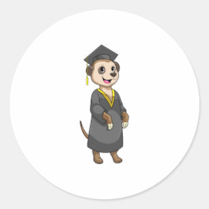 Adesivo Suricata como estudante com diploma