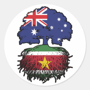 Adesivo Suriname Surinamese, Austrália, Raiz de Árvore Aus