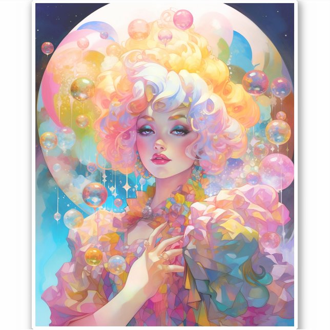 Adesivo Surreal Lady Fantasy Art (Frente)