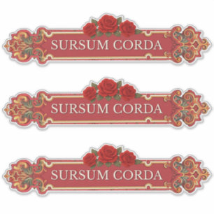 Adesivo Sursum Corda Vintage Rosa Católica 