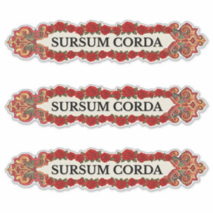 Adesivo Sursum Corda Vintage Rosa Católica 