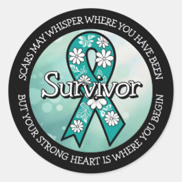 Adesivo Survivor SA Teal Awareness Ribbon