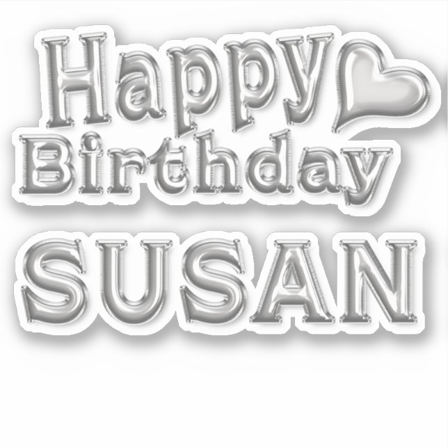 Adesivo Susan Happy Birthday silver Aufkleber Sticker (Frente)