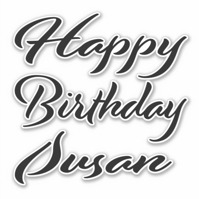 Adesivo Susan Name Vorname black Sticker Geburtstag (Frente)