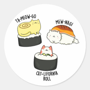Adesivo Sushi Cats Funny Sushi Pun