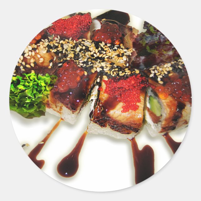Adesivo Sushi Rolls Sesame Ginger Wasabi Japão Kitchen (Frente)