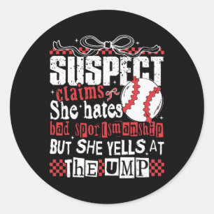 Adesivo Suspeito Diz Que Odeia Má Esporcionismo Basebal