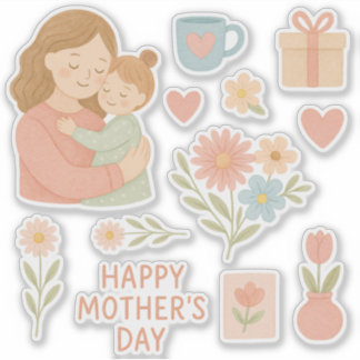 Adesivo Süße Mama- Tochter Sticker- zum Muttertag- Blumen