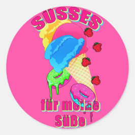 Adesivo SÜSSES für meine Süße Eis Eiscreme Donut Erdbeeren
