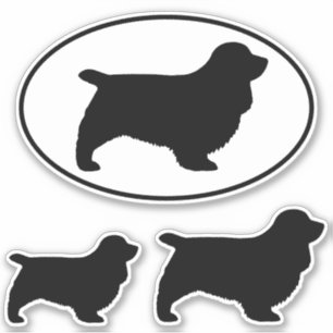 Adesivo Sussex Spaniel Silhouettes Cães Vinil Sticker Set