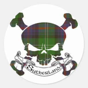 Adesivo Sutherland Tartan Skull