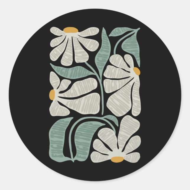 Adesivo Sutil Boho Flowers Anti Trump (Frente)
