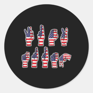 Adesivo Sutil Resistir Trump Língua de Sinais Asl 4 de Jul