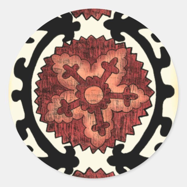 Adesivo Suzani Style - Padrão Floral Decorativo (Frente)